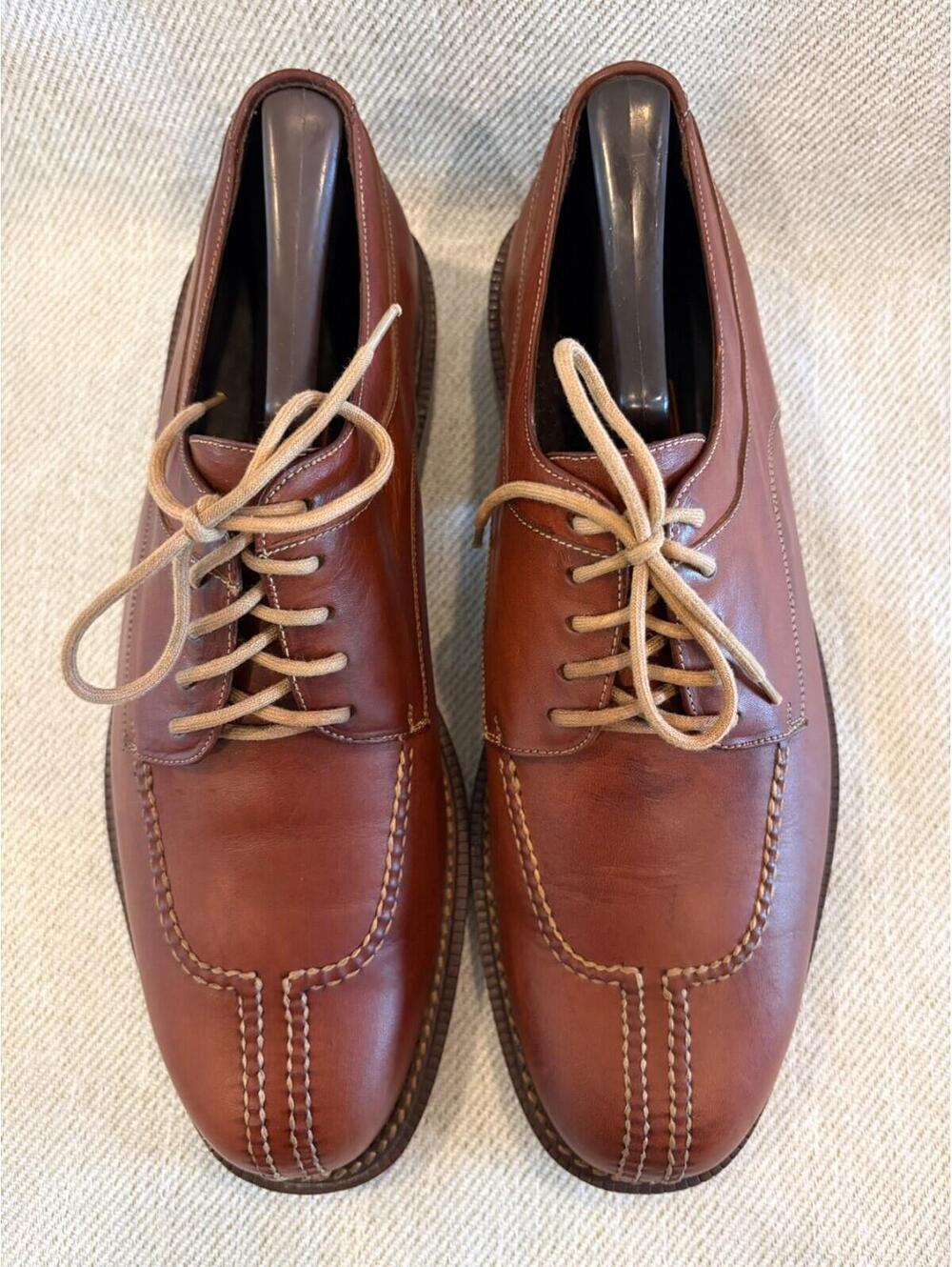 Cole Haan Country 7250 Brown Leather Split Toe Blucher Shoes 9 D Made in USA